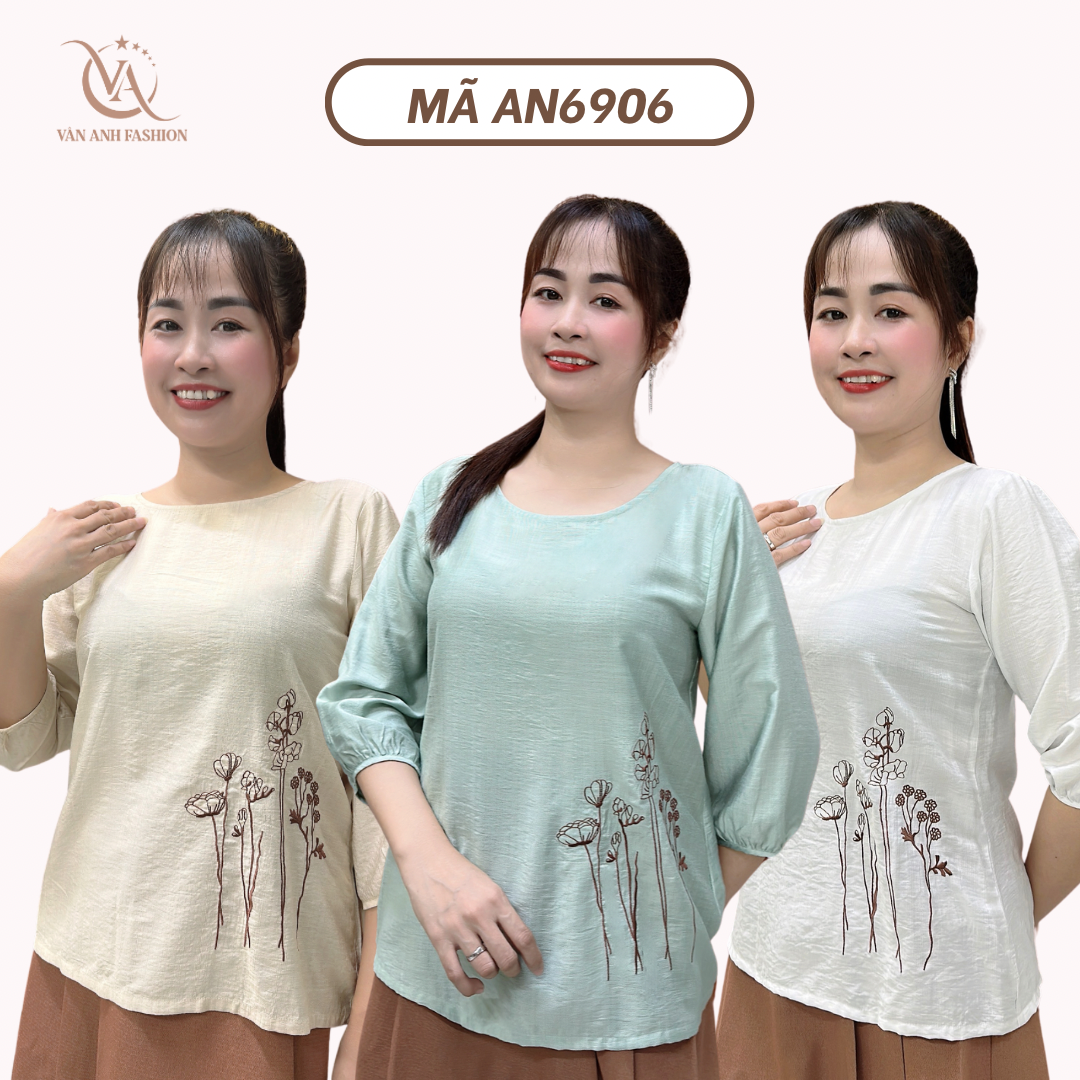 Áo Trung Niên Thêu Hoa